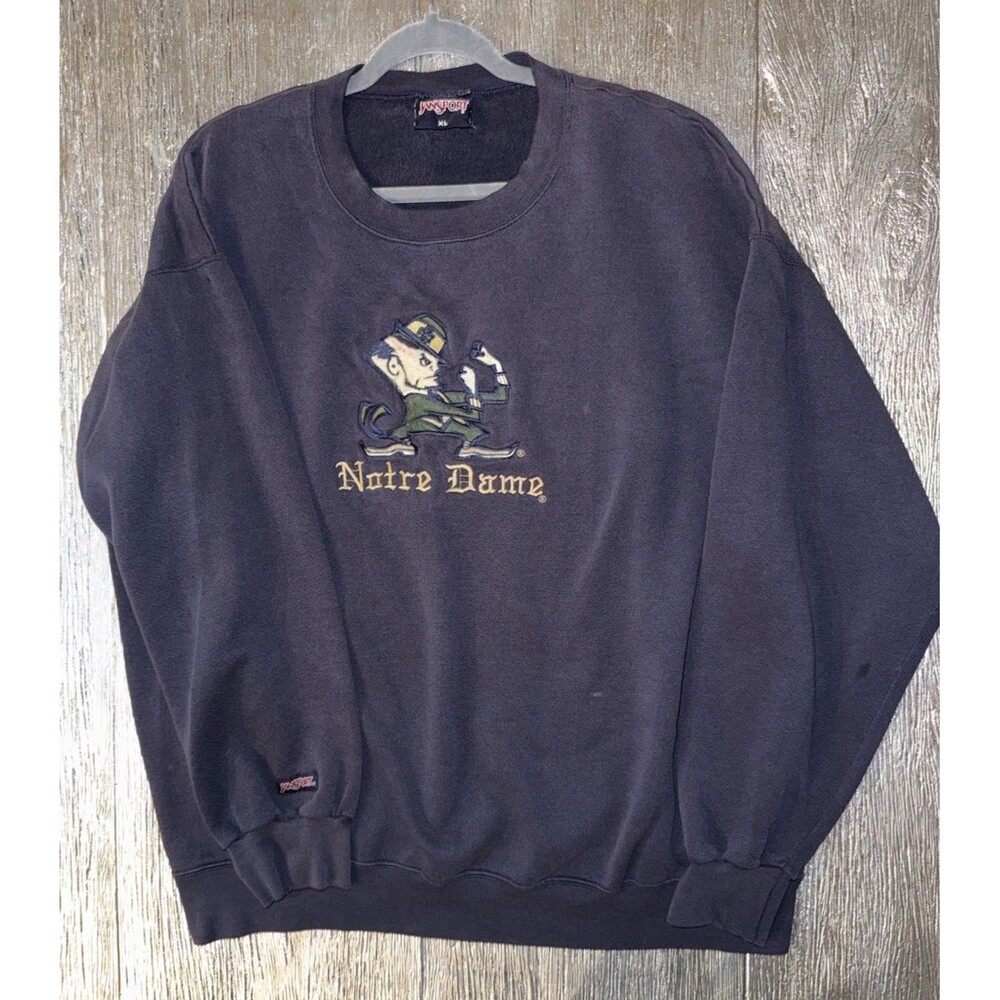 Vintage 90s JanSport Notre Dame Fighting Irish Sweatshirt XL Embroidered NCAA